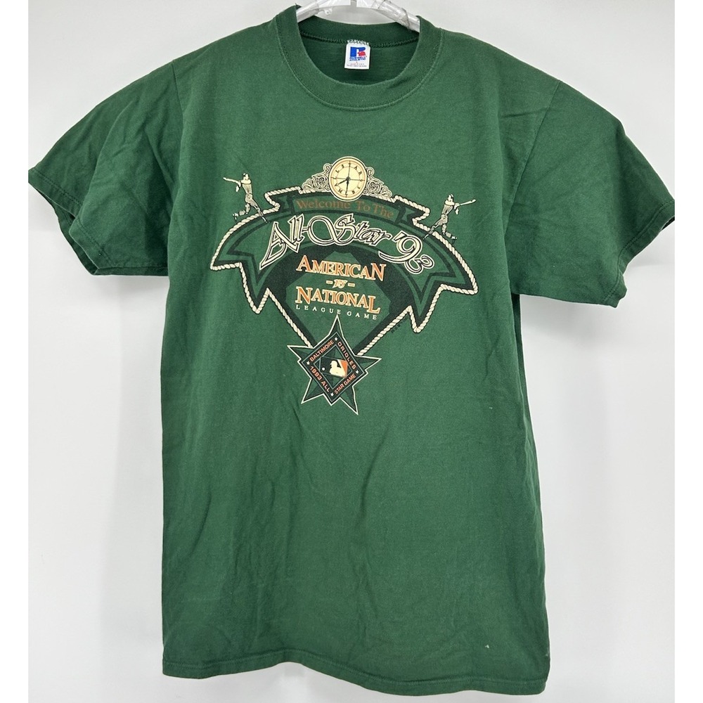 Russell Athletic 1993 MLB All Star Game Baltimore Orioles T Shirt Green Large